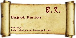 Bajnok Karion névjegykártya
